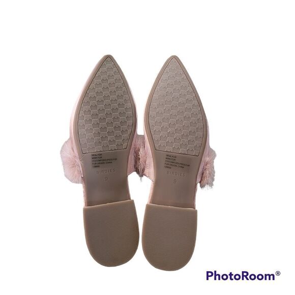 Birdies Mink Fur Dove Slides in French Rose size 9.5 new in Box - Picture 4 of 4